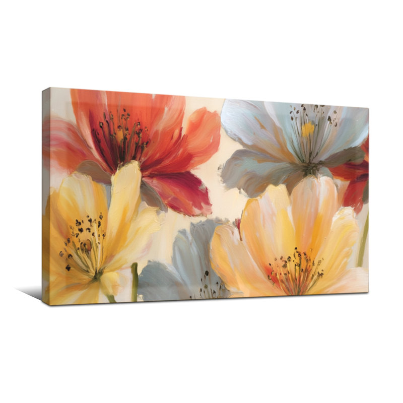 Plantes et fleurs, impression artistique sur toile, H 16 po x l 32 po
