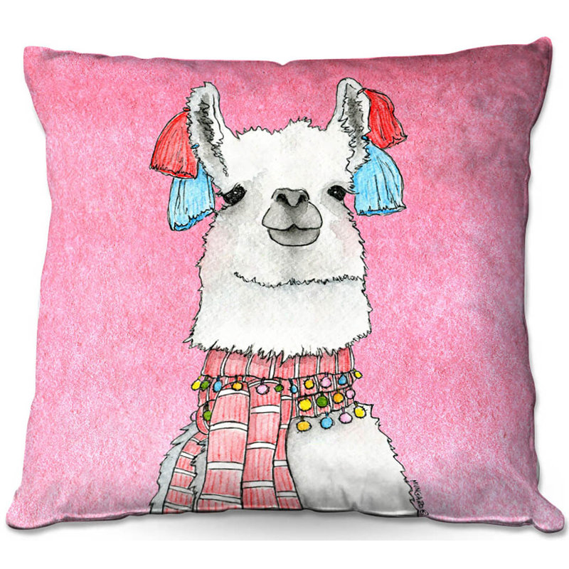 Reversible Throw Pillow, 20" x 20", Light Pink