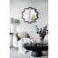 Miroir mural 31,2 po x 30 po avec cadre brun foncé inhabituel, salon, chambre à coucher et vestibule transformateurs 31 po