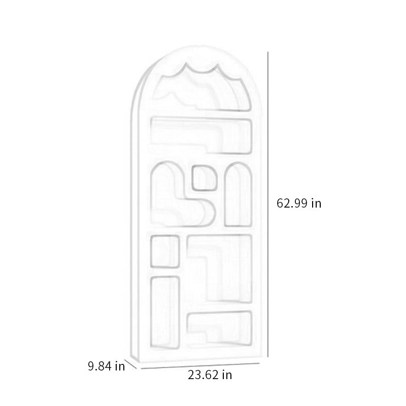 Bibliothèque Aadyn, H 62,99 po x l 23,62 po x P 9,84 po