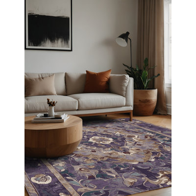 Machine Washable Purple Area Rug
