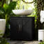 Armoire de rangement à piédestal, lavabo de salle de bain avec 2 portes de grange et tablette réglable (sans lavabo)
