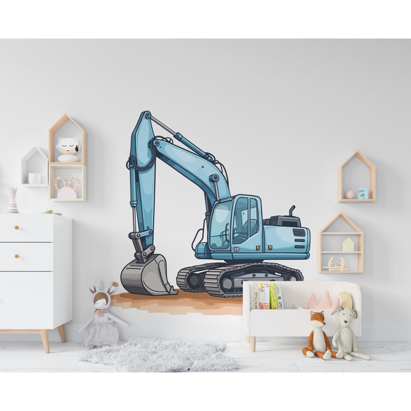 Décalcomanie murale pour pelle de construction Pelle de camion pour enfant, H 40 po x l 40 po
