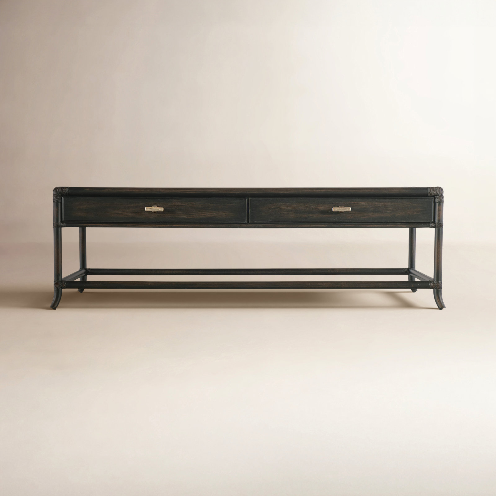 Bellmont Solid Wood Single Coffee Table with Storage, Black Sand