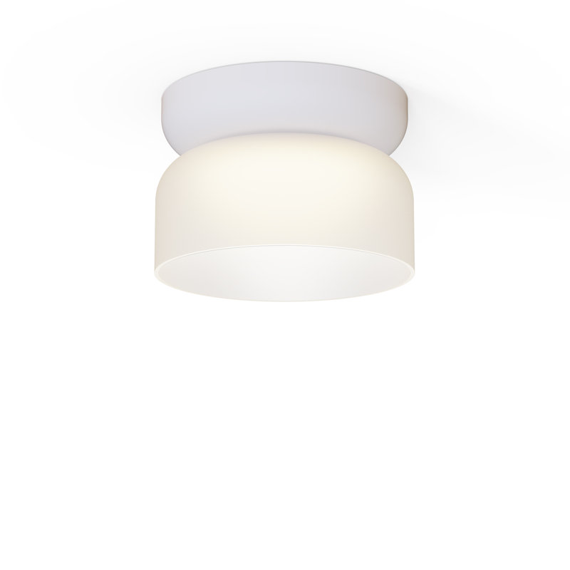 Mini abat-jour en verre opale Totem, Blanc, Blanc