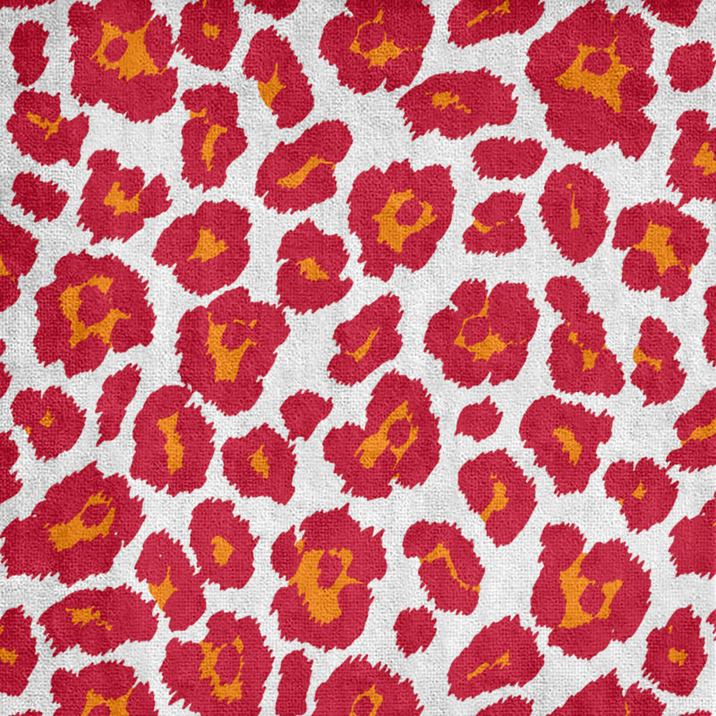 Serviette de plage Holderness, Mélange polyester-coton, Blanc / orange / rouge