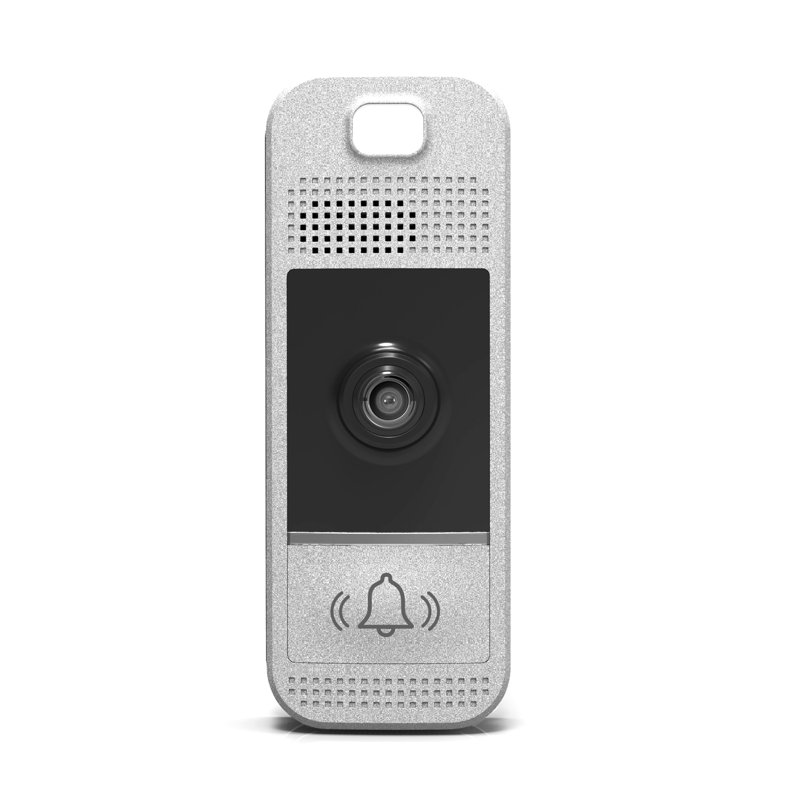 Bouton-poussoir vidéo compatible Wi-Fi, Argent brillant