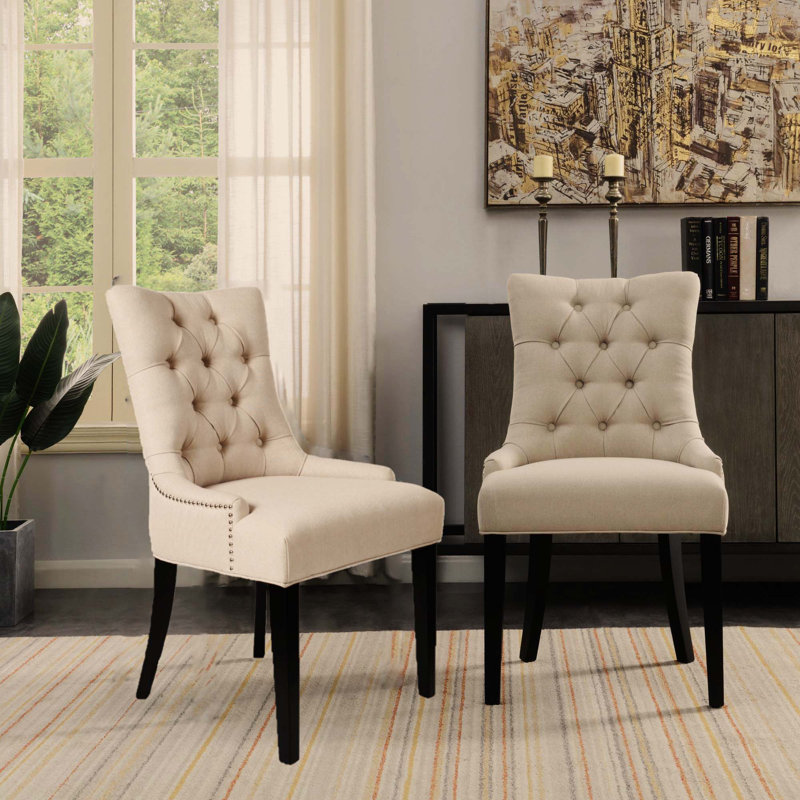Fauteuil à oreilles Akuji, Beige