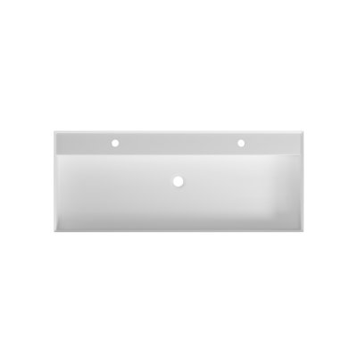 Stone Resin Solid Surface Vanity Basin, Matte White Hue, 45.89 In Deep, 18.86 Wide, 4.71 High, 55.77 Lb, Adaptable To Different Bathroom Layouts, High - Grade Resistance Damage, Multiple Installation