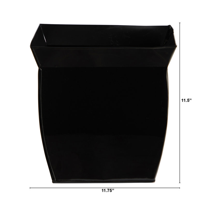 Pot à fleurs en métal, H 11,5 po x l 11,75 po x P 11,75 po, Noir