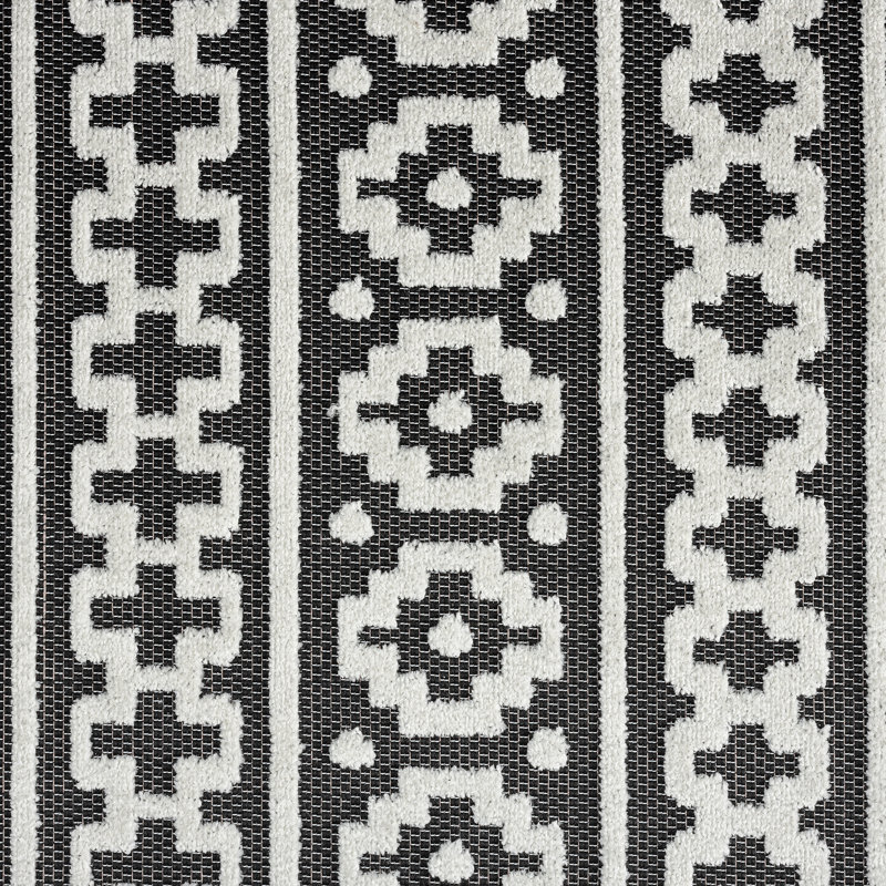 Tapis noir / blanc Southwestern, Tapis de couloir 2 pi 2 po x 7 pi 3 po