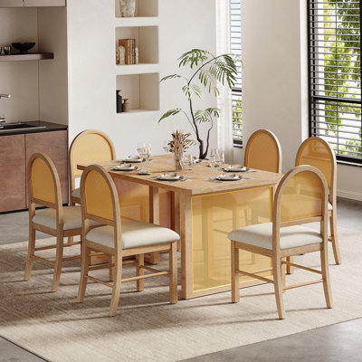 Ensemble de table de salle à manger 7 pièces pour 6 personnes - 59,8 /