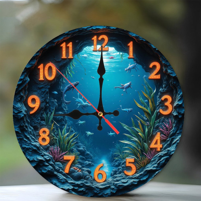 Décoration murale horloge sous-marine Ocean Cave