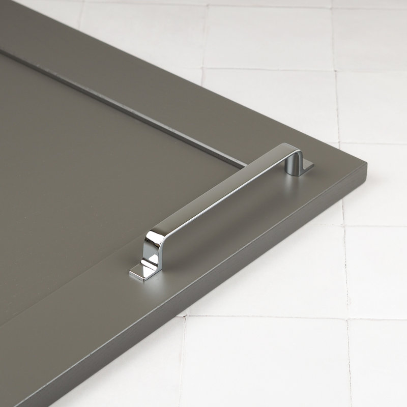 Strap Style Bar Handles in Multiple Finishes, Chrome, 160mm