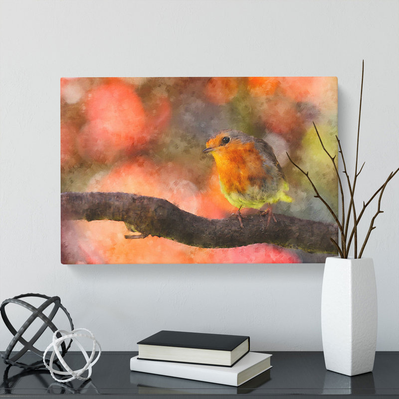 Robin Bird Vol.3 - Wrapped Canvas Painting, 50cm H x 76cm W x 3cm D