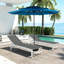 Parasol d'extérieur à 3 niveaux 10 pi 10 po en aluminium auto-inclinable - bleu foncé