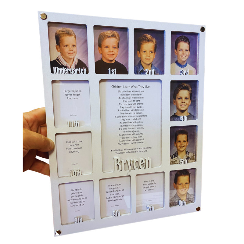 School Years Personalized Frameless Picture Frame Collage - Kindergarten to Graduation K-12