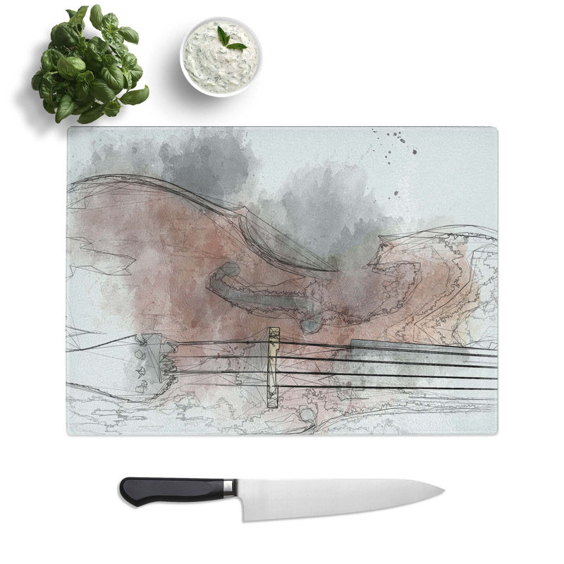 Tempered Glass Cello Chopping Board, 28.5 cm W x 20 cm L