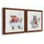 «Farm Tub Pig», ensemble de 2 peintures sur toile encadrées-10782396-10782391