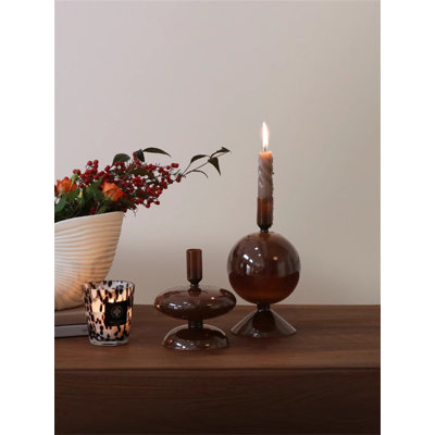 8.66'' H Glass Tabletop Candlestick