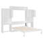 Grand lit escamotable avec bureau, coiffeuse et armoires, blanc