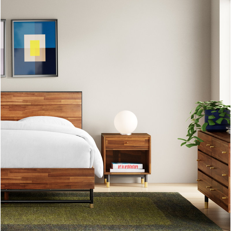 Dakota Solid Wood End Table with Storage