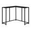 Console de chambre à coucher en noir - Accent d'angle étroit pour le salon, hall d'entrée avec surface en stratifié et chambre de pièce à base en métal, structure de terrasse robuste