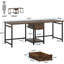 Bureau d'ordinateur 79 pouces pour deux personnes avec tiroirs et tablettes de rangement 79 pouces-711632672