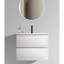 Meuble-lavabo mural blanc brillant de 24 po avec lavabo en céramique et un trou de robinet, grand meuble-lavabo flottant de rangement pour salle de bain moderne, pré-assemblé-1296398440