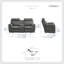 Ensemble de salon en microfibre polie 2 pièces avec table rabattable, causeuse à console coulissante et inclinaison par languette Grande-Bretagne-1463445698
