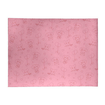 Tapis zone rose fait main