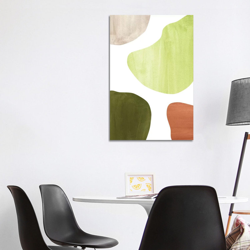 Olive Green Shapes by Whales Way - Painting on Canvas, Wrapped Canvas, 101.6cm H x 66.04cm W x 3.81cm D