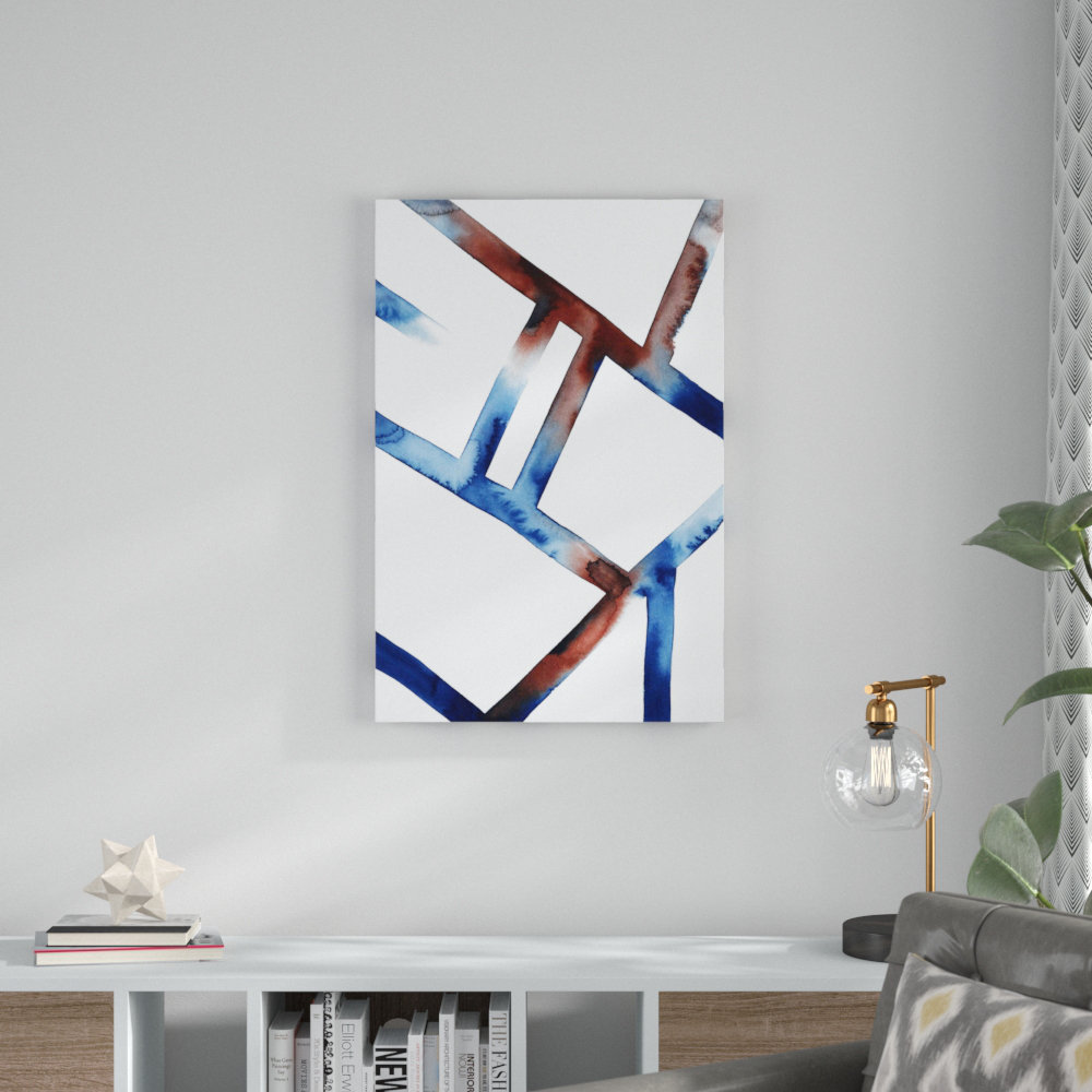 " Blue & Red Chutes I " by Grace Popp Painting Print Zipcode Design™
