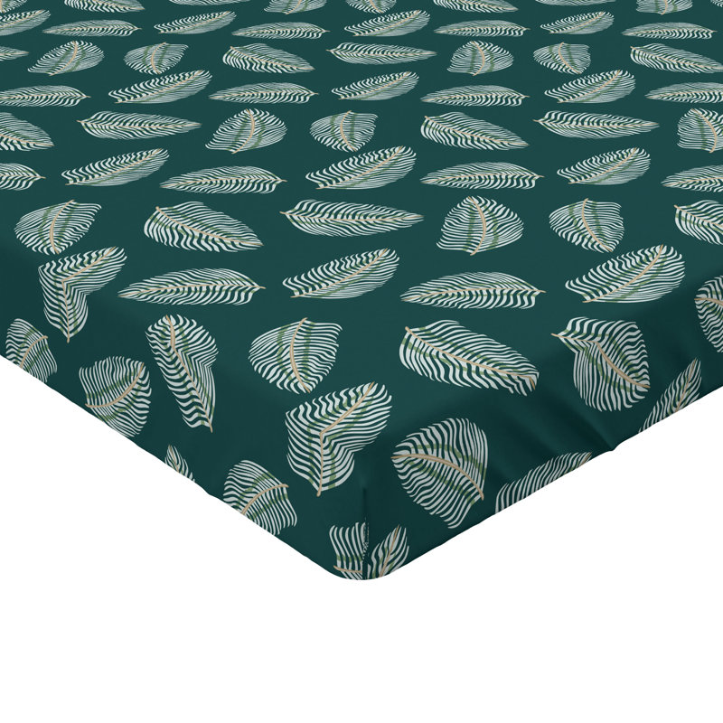 Drap-housse à motif floral Ambesonne, Drap-housse de taille très grand, Vert forêt, blanc / floral