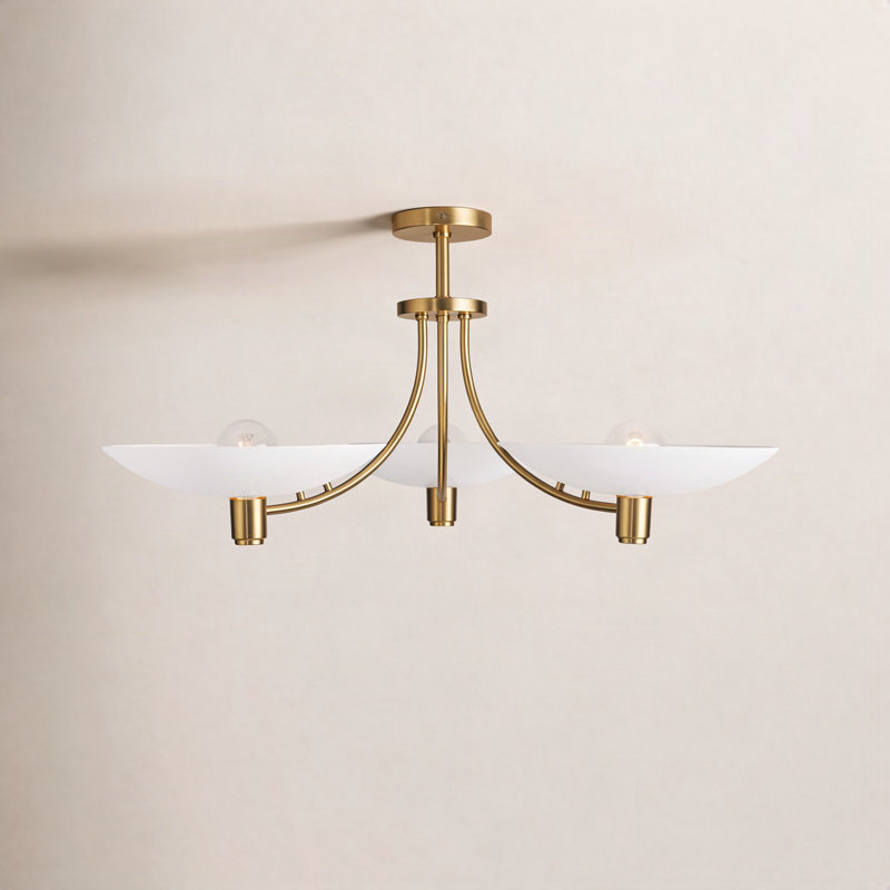 Bria 3 - Light 40.6'' Modern Sputnik Bowl Shade Semi Flush Mount