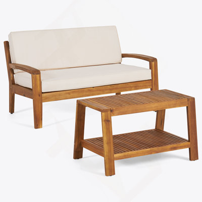 Ensemble de causeuse et de table basse d'extérieur