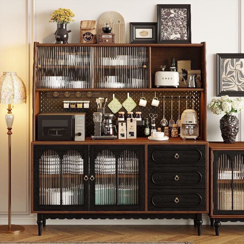 Black Solid Wood Sideboard