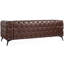 Traditionnel, largeur de 83,44 pouces, coussin amovible, accoudoirs carrés en fer à 3 places, coussins, unité centrale brun foncé, pieds, conception sophistiquée-1896354401