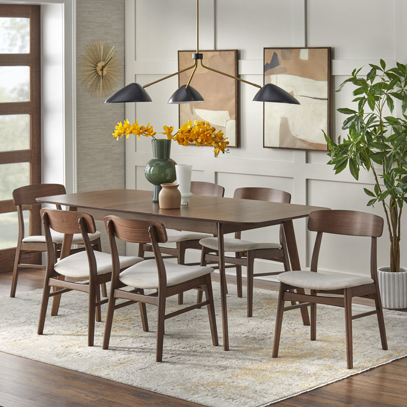 Ensemble de salle à manger Jagveer, 5 pièces: table, 4 chaises, Beige