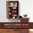 Wall Mounted Desk, Fold Out Convertible Desk, Multi-Function Computer Table Floating Desk With Shelves For Home Office, Mahogany