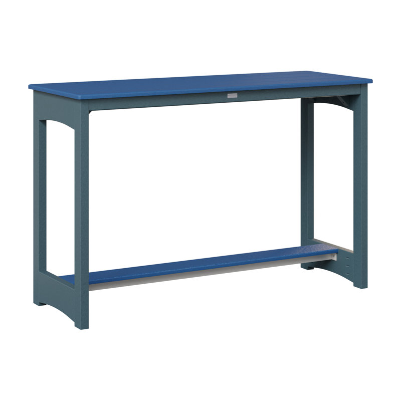 Balcony Outdoor Bar Table, 38.5" H x 60" W x 22" D, Slate, Pacific Blue