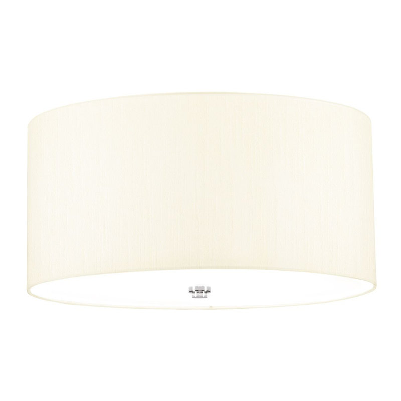 Ausie Fabric Semi Flush Mount, Polished Chrome, 49cm H x 51cm W x 51cm D