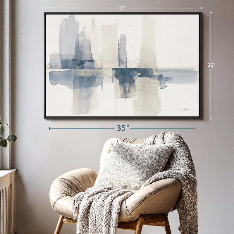 Abstract " Improvisation Navy ", 25" H x 37" W