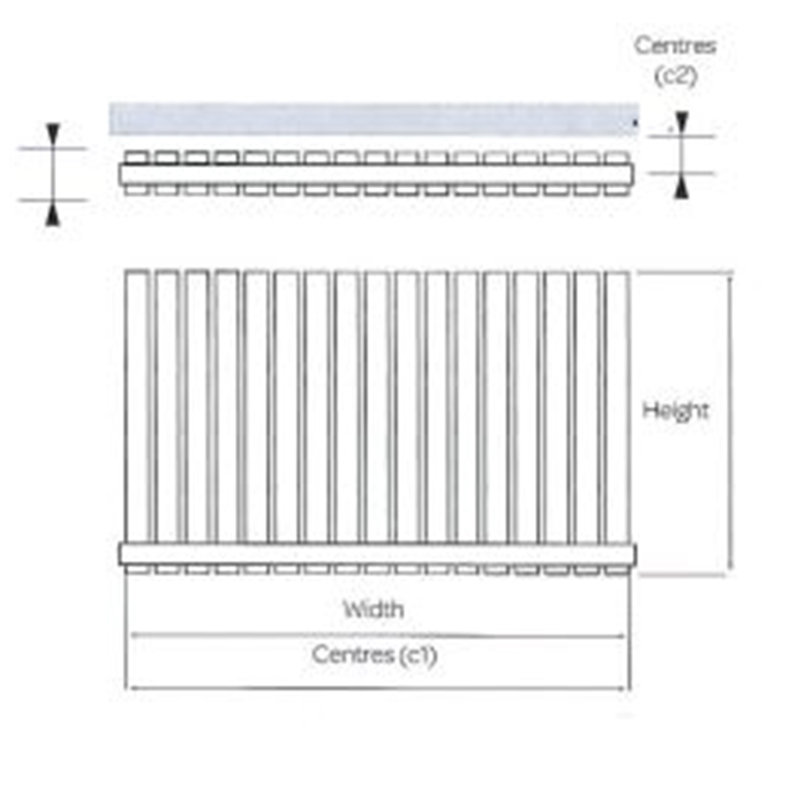 Clifton Horizontal Designer Radiator, 60cm H  x  77cm W  x  7cm D, Grey