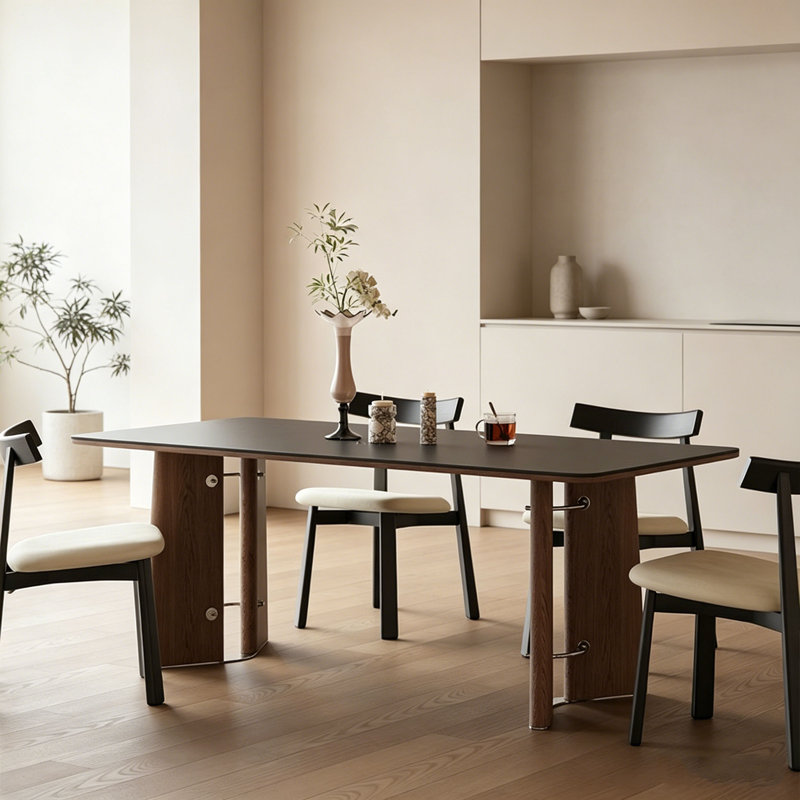 Modern Minimalist Dining Table, 29.5" H x 63" W x 31.5" D