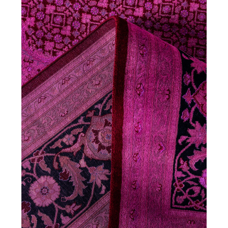 Overdyed Hand-Knotted Wool Modern-Contemporary Purple Area Rug 10' 0" x 14' 2"
