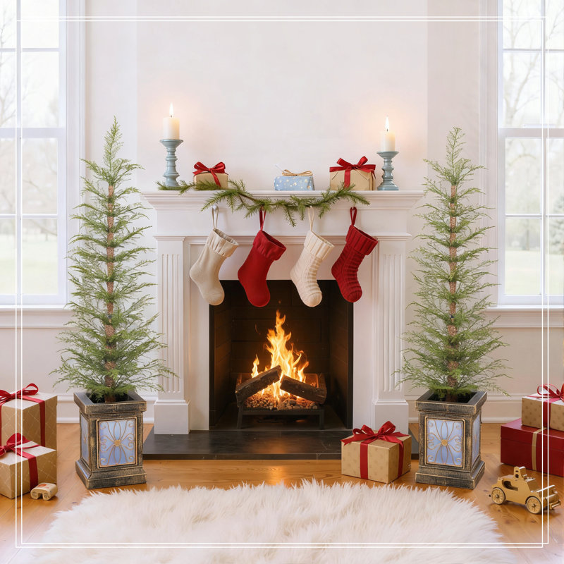 Ensemble de 4 pièces de Noël artificiel pré-éclairé 4 pi