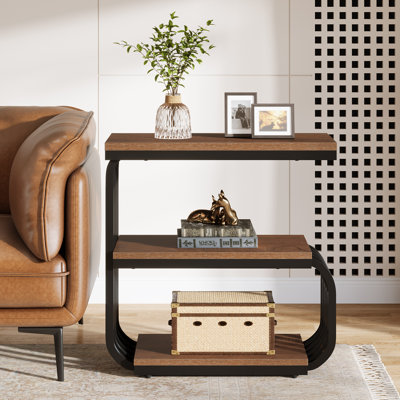 C-Shaped Side Table, 3-Tier Narrow End Table For Living Room by XDYZ