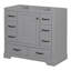 Meuble-lavabo 36 po sans lavabo, base d'armoire seulement, six tiroirs, diviseur de tiroir multifonctionnel, tablette réglable, gris-1177991486