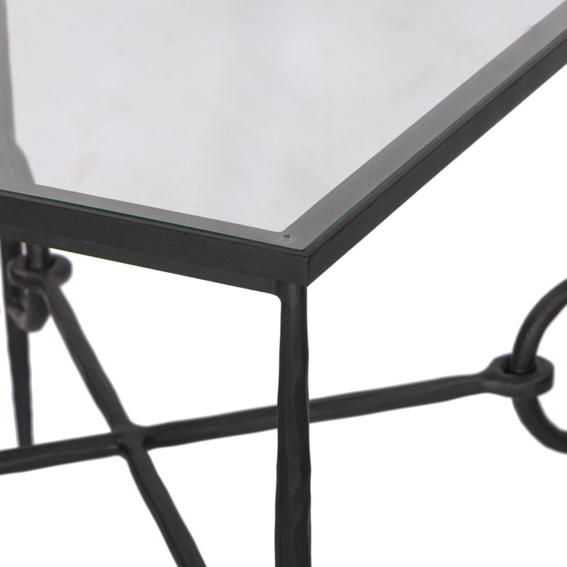 Babylon End Table-Hammered Gunmetal, 20" H x 22"W x 22" D
